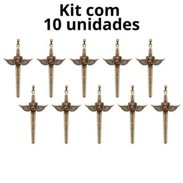 Imagem de Kit Pingente Espada Quaresma de São Miguel 7,8 cm - 10 unidades