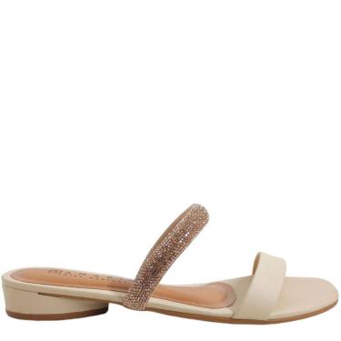 Imagem de Rasteirinha Feminina Casual Dia a Dia com Strass Bico Quadrado Ramarim 2323201