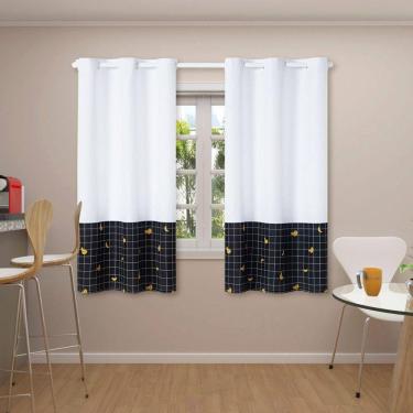 Imagem de Cortina para Cozinha 2,20m X 1,45m Ilhós Estampada 