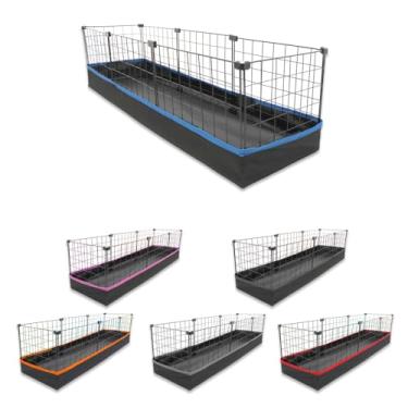 Imagem de Cercado Aramado Pet Porquinho da Índia 30x120 com Bandeja Higiênica Tapete Impermeável Fácil de Limpar Cercadinho Proteção Pequenos Pets Jabuti Mini Coelho