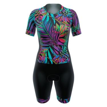 Imagem de Macaquinho de Ciclismo Feminino Marcio May Water Color Leaves