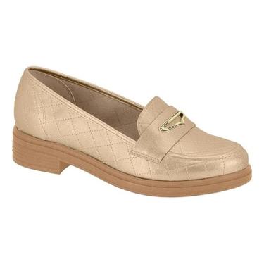 Imagem de Mocassim Feminino Casual Tratorado Loafer Beira Rio Conforto (Dourado, BR, Adulto, Numérico, 36)