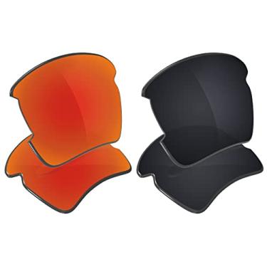 Imagem de Galvanic Lentes de substituição para óculos de sol Oakley Flak 2.0 XL OO9188 - Rubi + Preto polarizado - Pacote combo