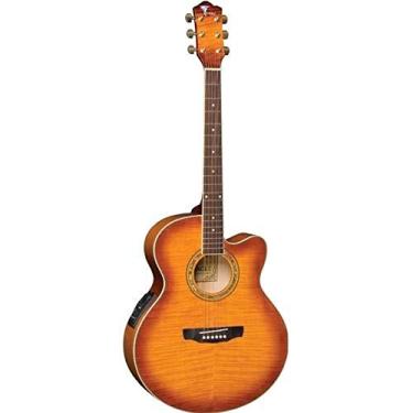 Imagem de Eagle, Violão Elétrico Jumbo Aço CH70F YB Amarelo Burst Eagle