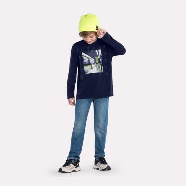 Imagem de Infantil - Camiseta Menino Estampa de Metrô Kyly Azul Marinho  menino
