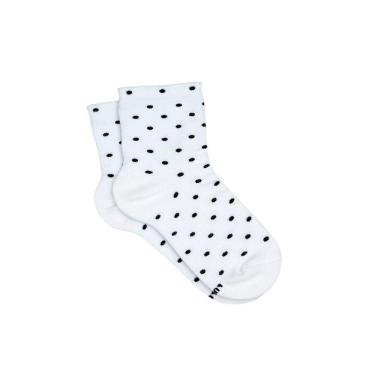 Imagem de Meia Branca Poá Adulto Cano Curto Lupo