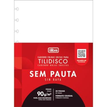 Imagem de Tilibra - Refil para Tilidisco Colegial sem Pauta 50 Folhas,90 g/m²- furação para 9 discos