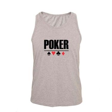 Imagem de Regata Masculina Algodão Poker Estampada Verão Moderna