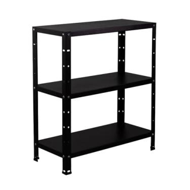 Imagem de Estante Armario De Aço 68cm Altura 3 Bandejas Preto P/90kg (Preto Fosco)