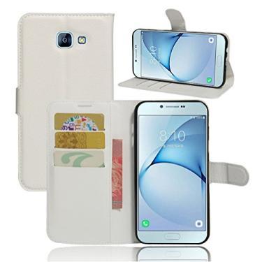 Imagem de Capa carteira para Samsung GALAXY A8 (2016), capa carteira flip de couro PU premium com compartimento para cartão, suporte e fecho magnético [capa interior à prova de choque de TPU] compatível com