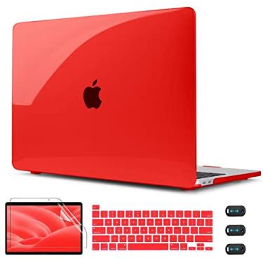 Imagem de CISSOOK Capa vermelha transparente para MacBook Pro 13 polegadas versão 2025-2020 modelo M2 A2338 M1 A2251 A2289, capa rígida com capa de teclado + protetor de tela para MacBook Pro de 13 polegadas