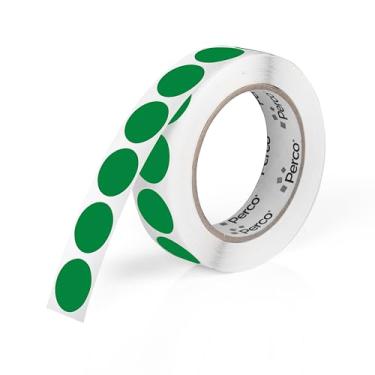 Imagem de Perco Etiquetas adesivas redondas verdes de 2,5 cm com adesivo permanente - 1.000 etiquetas por rolo - Cores vibrantes, forte adesão - Feito nos EUA