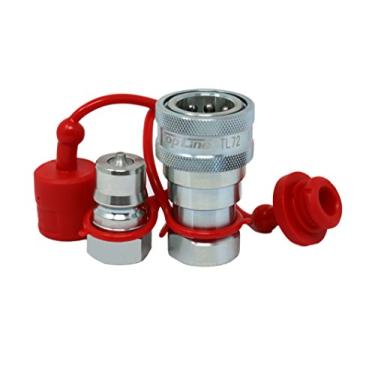 Imagem de Conjunto de acoplador hidráulico de rosca TL72 1/2" NPT ISO 7241-B 1/2 Corpo Poppet Bobcat Skid Steer acoplamento com tampas de poeira