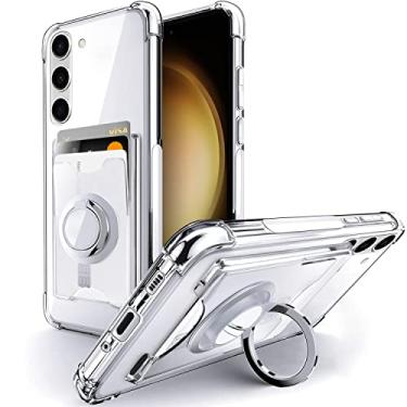 Imagem de Shields Up Capa para Galaxy S23 Plus, capa para Samsung S23 Plus, capa carteira minimalista com suporte para cartão e anel, [proteção contra quedas] capa protetora fina à prova de choque para Samsung Galaxy S23 Plus – transparente