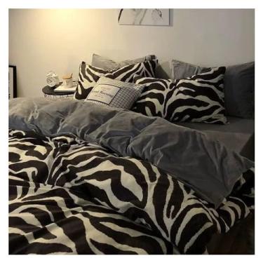 Imagem de Jogo de cama lençol de cama plana capa de edredom solteiro casal queen - roupa de cama menino menina conjuntos de cama flor cereja, lençóis de cama (I 1,8 x 2,2 m 4 peças)