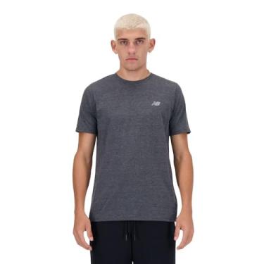 Imagem de New Balance Camiseta masculina Sport Essentials Heathertech, Preto mesclado, G