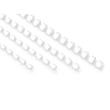 Imagem de Burostyle Pentes de encadernação de plástico, tamanho misto, 21 anéis, 1/4 ", 5/16", 3/8", 1/2", capacidade de encadernação 20-90 folhas, papel de encadernação máximo tamanho A4, branco, pacote de 100