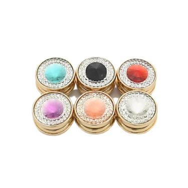 Imagem de 6 peças multiuso decoração strass hijab broche imã para mulheres echarpes hijab, 6 pieces, Metal, Strass