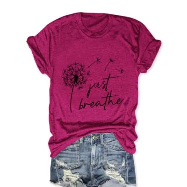 Imagem de MZEAZRK Camiseta feminina Boho com estampa de flores silvestres linda margarida de manga curta para férias, Rosa, GG