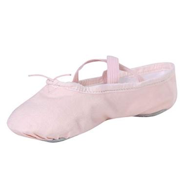 Imagem de Sapatilha de balé STELLE para meninas/sapatilha de balé/yoga para dança (infantil/criança pequena/criança grande/mulheres/menino), Ballet Pink, 8 Big Kid