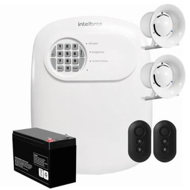 Imagem de Kit Central de Alarme Anm 24 Net 2 Controles Intelbras + Bateria e Sirenes