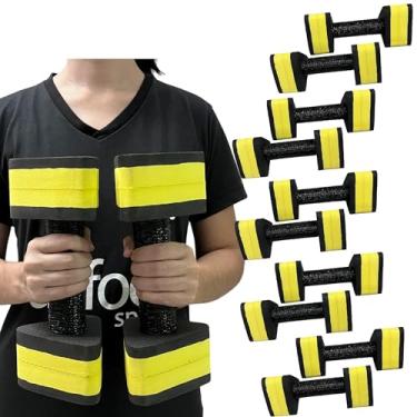 Imagem de Kit 5 Pares de Halteres Hidroginástica Em EVA 1 A 2 Kg DF4011-BK Preto/Amarelo Dafoca Sports