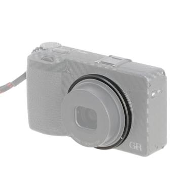 Imagem de Hersmay Anel de lente decorativo de metal para câmera RICOH GR III GRIII GR3, substitui a tampa do anel da lente Ricoh GN-1 (preto)