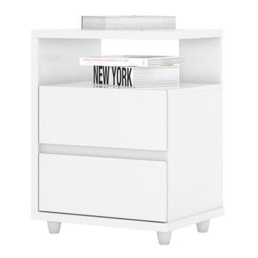 Imagem de Mesa de Cabeceira Lacy Branco Brilho – Henn