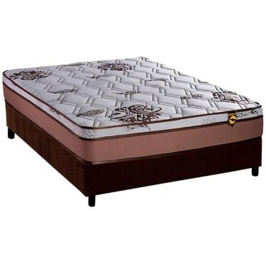 Imagem de  Cama Box Casal: Colchão Molas Ensacadas Luckspuma MasterPocket Caribe + Base CRC Suede...