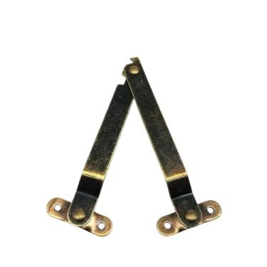 Imagem de 6 peças de bronze antigo bronze jóias baú caixa de madeira tampa suporte superior dobradiça armário de exibição móveis ficar dobradiça levantar, forma B 91x11mm