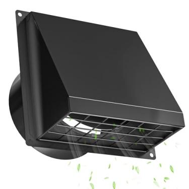 Imagem de Hon&Guan Capa de ventilação para secadora externa com malha removível, ventilação extratora de montagem na parede com aba antiderrapante acolchoada de borracha, capa de ventilação externa de aço