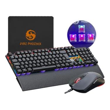 Imagem de Kit Teclado + Mouse Gamer 7200 Dpi Mecânico Led Rgb Switch Red Abnt2 Bk-06 Preto