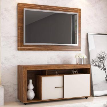 Imagem de Rack Com Painel Para TV de Até 55" Lugano Viero Imbuia e Off