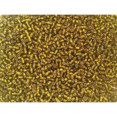 Imagem de Tamanho das contas de sementes: 11/0 50 g (forro dourado prateado)