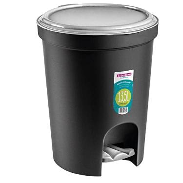 Imagem de Lixeira Redonda com Pedal, 13.5L, Preta, Sanremo