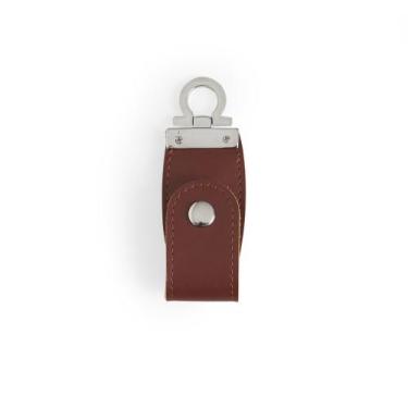 Imagem de Pen Drive Couro Chaveiro USB 2.0 (REF-C184) - Gipentec, 8GB, Marrom