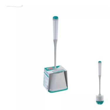 Imagem de Desentupidor Escova Sanitária Banheiro Privada Com Dispenser Suporte L