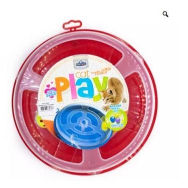 Imagem de Brinquedo Arranhador Estimulador Gato Bolinha Cat Play Rosa/Vermelho -