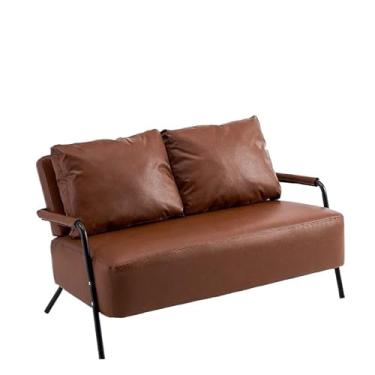 Imagem de XINCHANG Sofá-cama grosso, sofá-cama, sofá sofá moderno para sala de estar, escritório em casa (145 x 65 x 70 cm, marrom - couro de garra de gato resistente ao desgaste e resistente a arranhões)