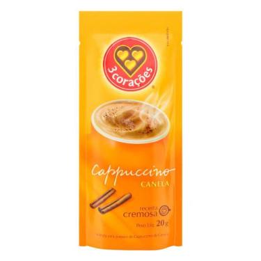 Imagem de Cappuccino 3 Corações Canela Sachê com 20g