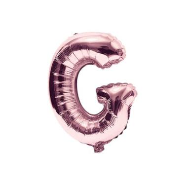 Imagem de Balão Metalizado Rose Letra Decoração Festa 55 cm - Alia, Letra G