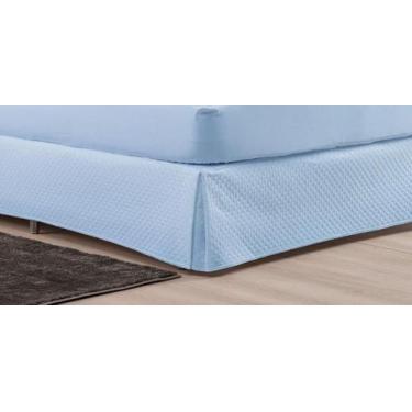 Imagem de Saia para Cama Box Queen Micromatelada - Loja do Koala, Azul
