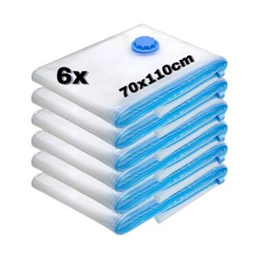 Imagem de Kit 6 Sacos À Vácuo Organizador Para Guarda Roupas 70x110cm - Top Útil