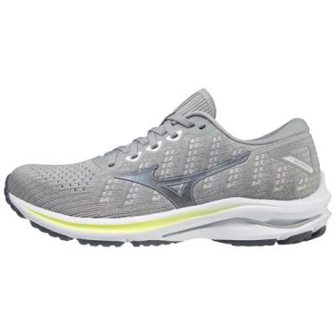 Imagem de Mizuno Tênis de corrida feminino Wave Rider 25, Waveknit - Harbor Mist/Prata, 36