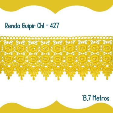 Imagem de Renda Guipír Amarelo Gema - Rolo Com 13,7 Metros - Chl427 - Nybc