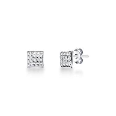 Imagem de Brinco Masculino Quadrado no Estilo Aço Inox Hipoalérgico - Couti