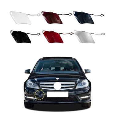 Imagem de Goholy Capa de gancho de reboque para para-choque dianteiro de carro compatível com Mercedes-Benz C-Class W204 AMG Line 2011 2012 2013 2014 Fit C180 C200 C220 Tampa de reboque A2048850526 Tampa de