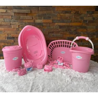 Imagem de Kit Banho Banheira 22 L Saboneteira Lixeira ofuro 9 IENS - Plastbrasil