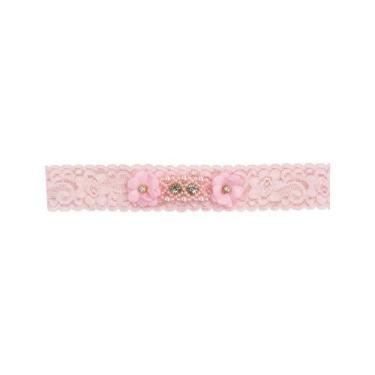 Imagem de Faixa bebê com flor e pérolas - Rosa bebê, ROSA BEBE, Único