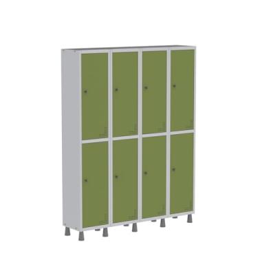 Imagem de Roupeiro Aco Light 4v 08 Portas Gr304/8pri Cinza/Verde